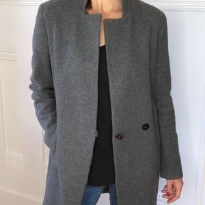Zara grey wool lined coat
